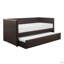 Lit de jour contemporain recouvert de similicuir avec lit gigogne en bois 1pc (Lit de jour)-1812709337
