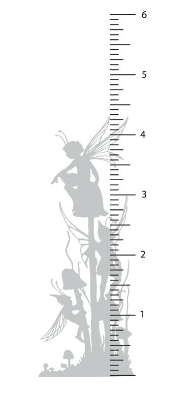 Décalcomanie murale diagramme de croissance fée, Gris clair