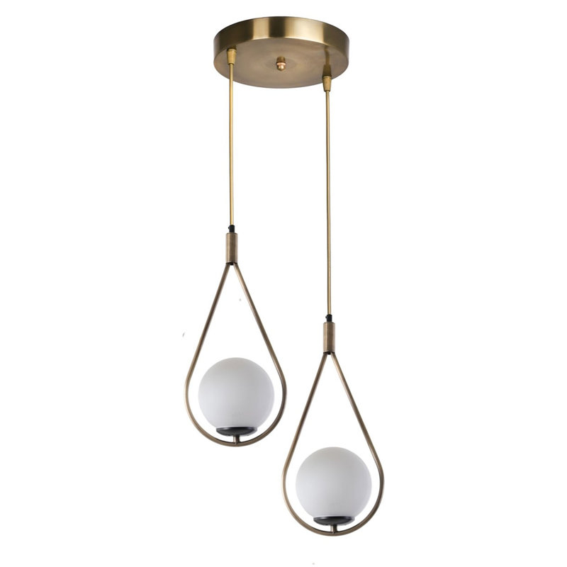 Bascom 2 - Light Teardrop Pendant, Gold, White