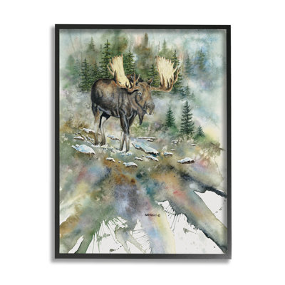 Orignal marchant sur la nature, estampe numérique par Dave Bartholet