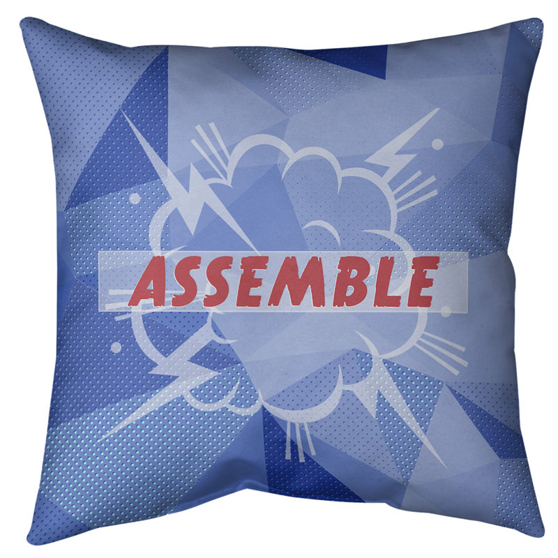 Coussin décoratif intérieur/extérieur assemble, Bleu, 18 po x 18 po