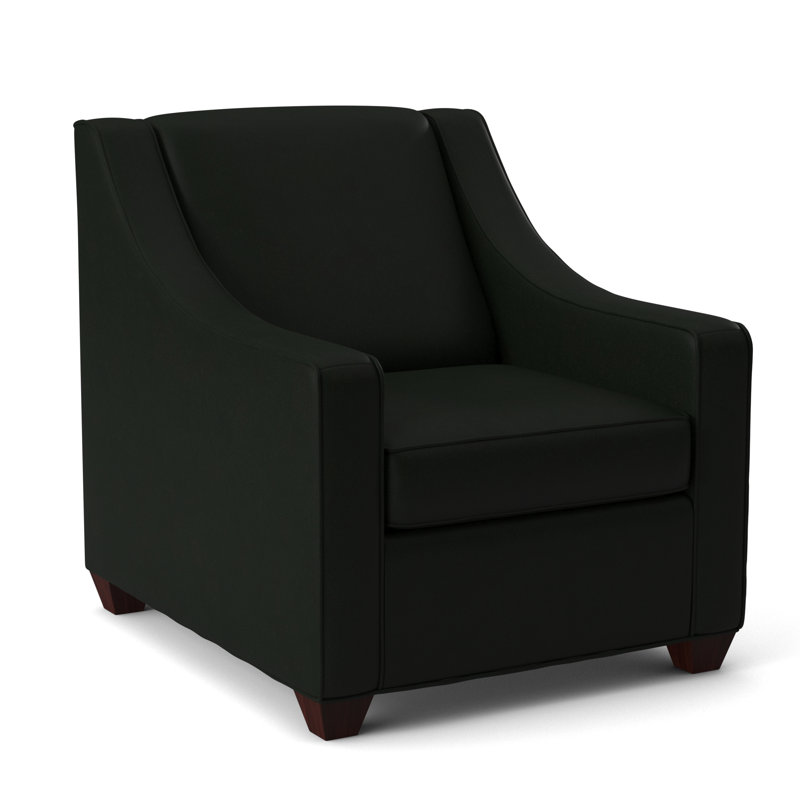 Phillips Upholstered Accent Chair, Empire Mahogany, Dorset Black