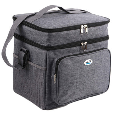 Brentwood Kool Zone 24-Can Insulated Cooler Bag in Gray with Hard Liner