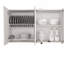 Armoire murale H 24 po, quatre portes, avec deux tablettes internes et plaque interne et organisateur en verre, deux tablettes de rangement avec deux portes en verre, blanc-230293798
