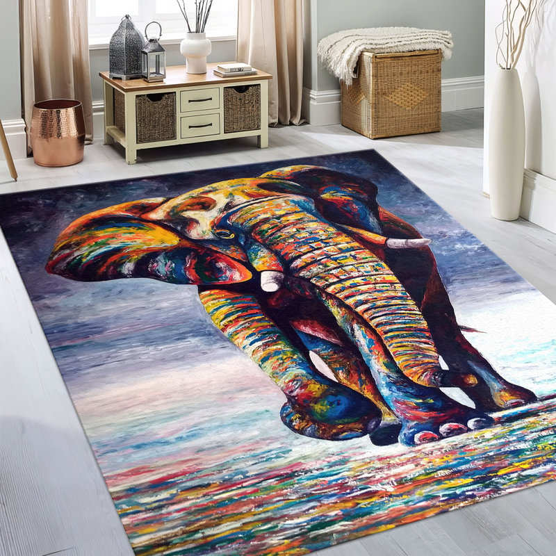 Soft Non-Woven Printed Rug Featuring a Creative Geometric Pattern Perfect for Enhancing the Appeal of Your Living Room or Bedroom Decor