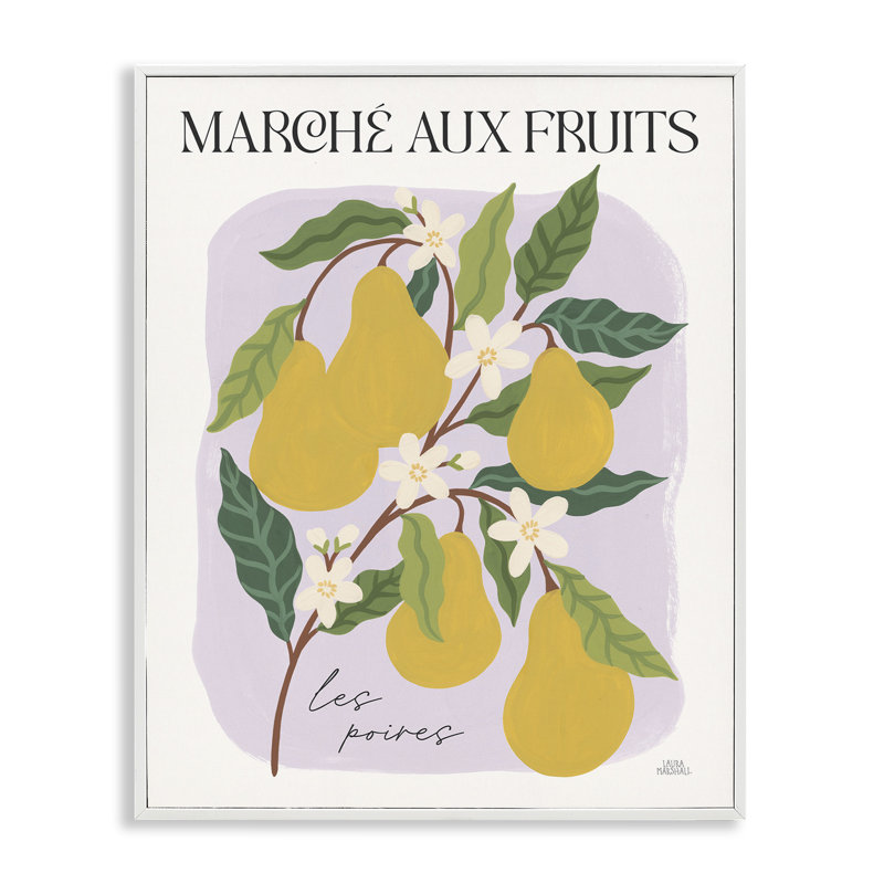 Marche aux poires, estampe numérique encadrée par Wild Apple Portfolio, Giclée encadrée blanc bord de mer, H 30 po x l 24 po