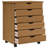 Ladehe MOSS 6-Drawer Chest with Wheels, Solid Pinewood-614696112