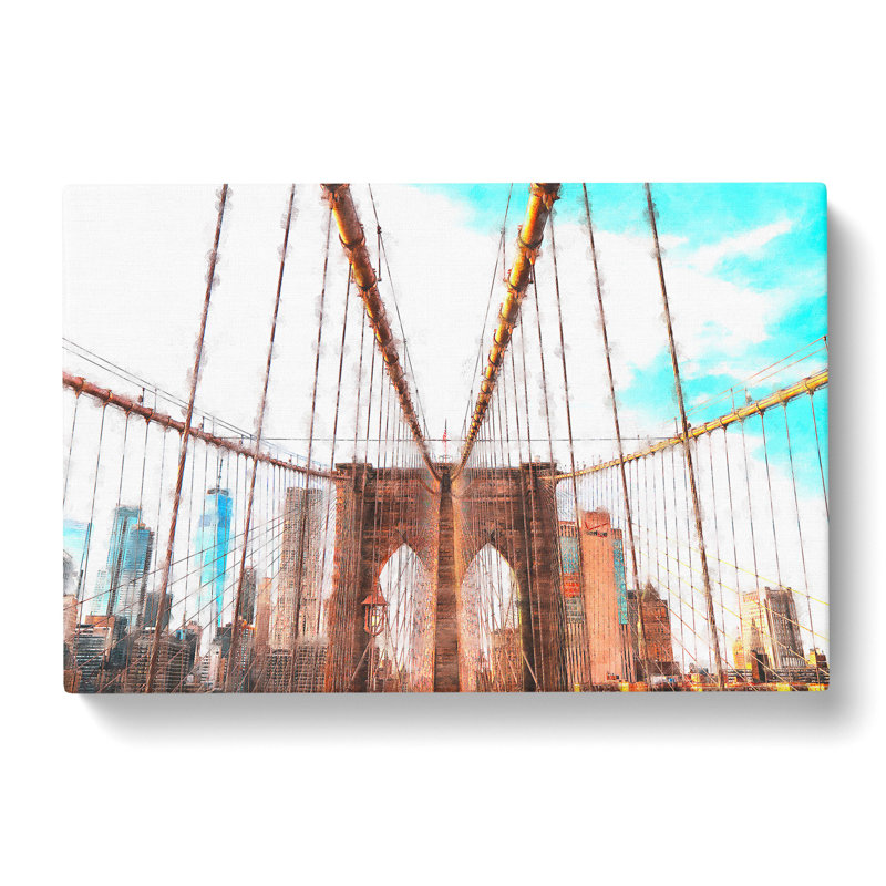 Brooklyn Bridge New York City Painting - Wrapped Canvas, 30cm H x 45cm W x 4cm D