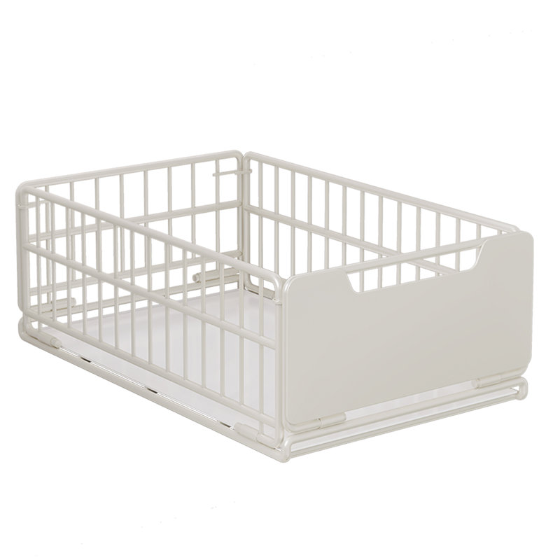 Collapsible Pull Out Sliding Cabinet Organizer Shelf – Kitchen Storage Rack with Handle, No-Drill Installation, Slide-Out Basket for Cabinets – 30cm Width