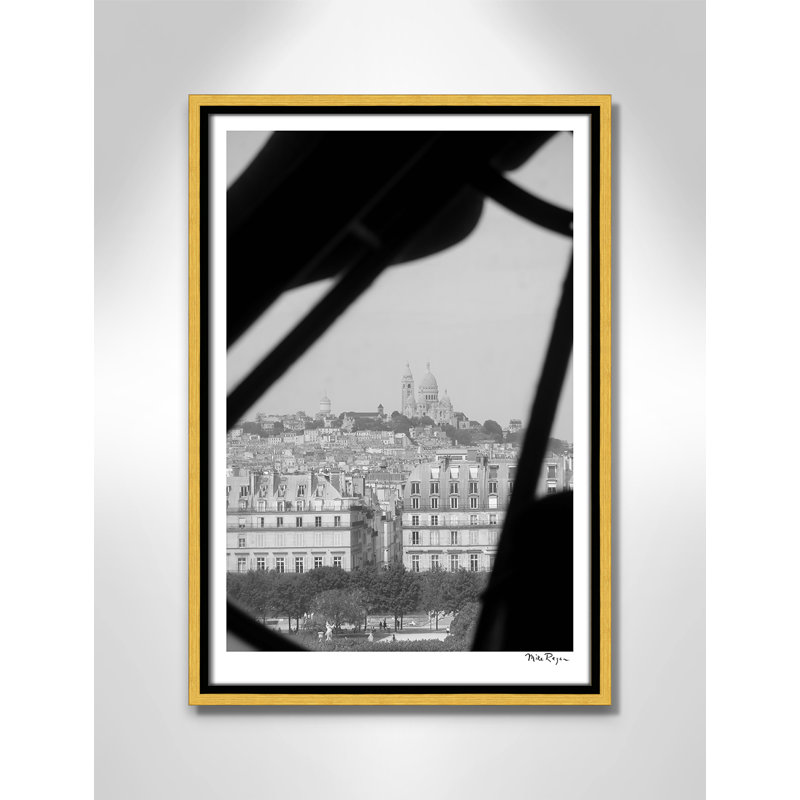 Sacré-Couer - reproduction de Paris par Mike Ragan, Toile avec cadre flottant or, H 19,5 po x l 13,5 po x P 2 po