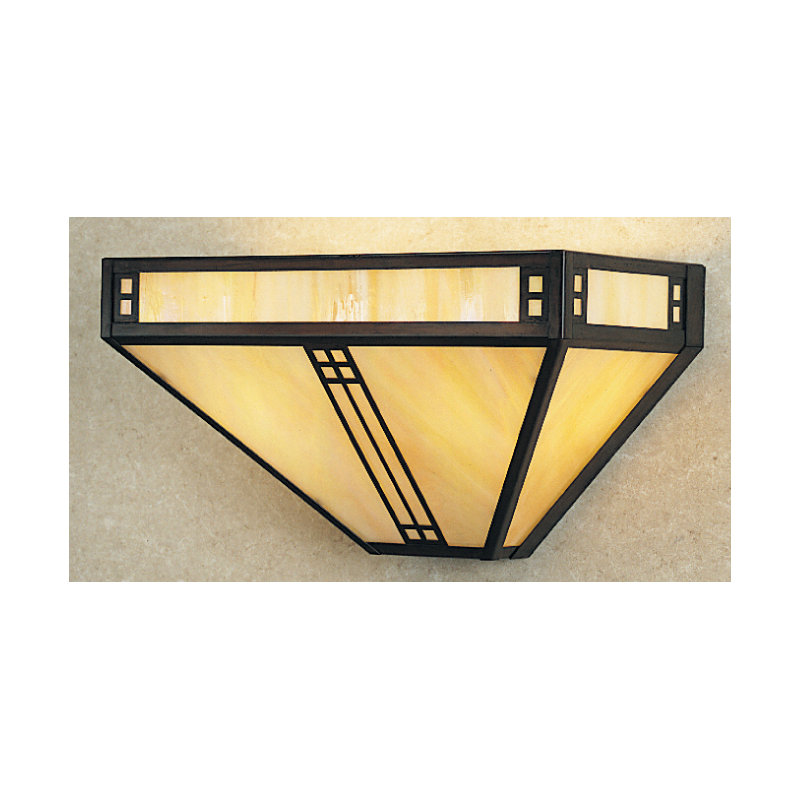 Prairie 1 - Light Flush Mounted Sconce, 6.63" H x 12" W x 6" D, Gold White Iridescent, Bronze