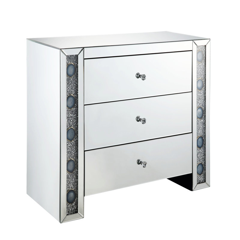 Console en faux agate avec miroir assemblé, table d'appoint 3 tiroirs, glissière en métal, base traîneau