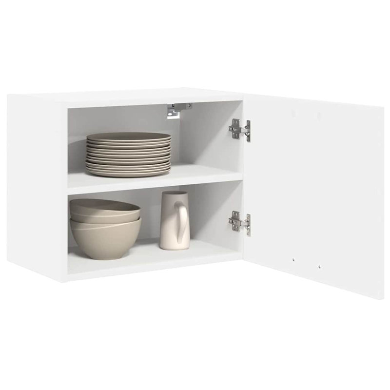 Vidaxl Hanging Cabinet Riga Black Oak And White 40 X 31 X 40 Cm, 40cm H x 50cm W x 31cm D, White