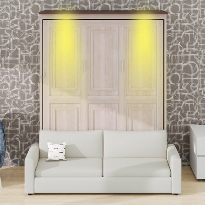 Armoire murale escamotable en bois massif avec canapé escamotable