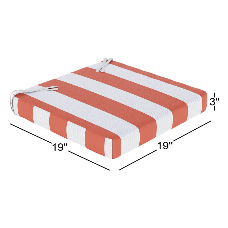 Coussin de chaise de salle à manger intérieur / extérieur, Refuge corail rayé Sunbrella®