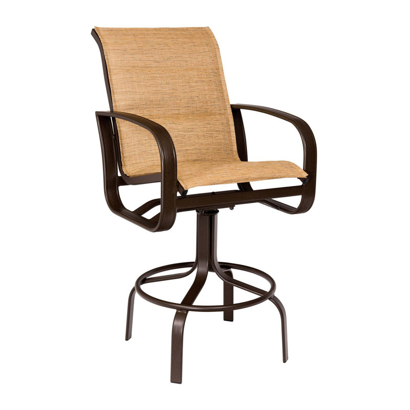 Tabouret de bar rembourré et pivotant, Graphite, Étain