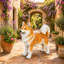 Statue de jardin Corgi en résine de 30 cm (11,81 po), chien debout peint à la main, décoration extérieure