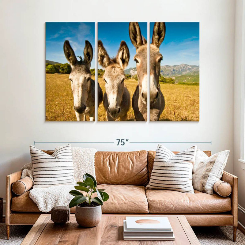 Brampt Donkey Trio, 42" H x 65" W