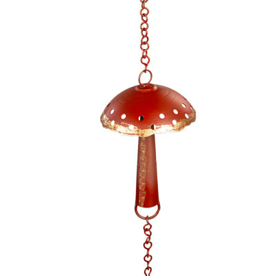 Sabiyah 72" Red Metal Mushroom Rain Chain
