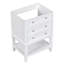 Meuble-lavabo 24 po sans lavabo, base seulement, structure en bois massif, armoire de rangement avec tiroir et tablette ouverte, blanc