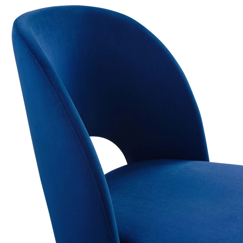 Rouse Performance Velvet Dining Side Chair, Navy, 1
