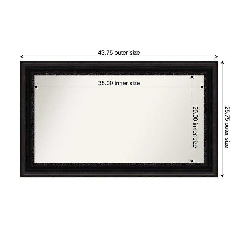 Miroir mural Senaiya, Rectangle, 25,75 po x 43,75 po