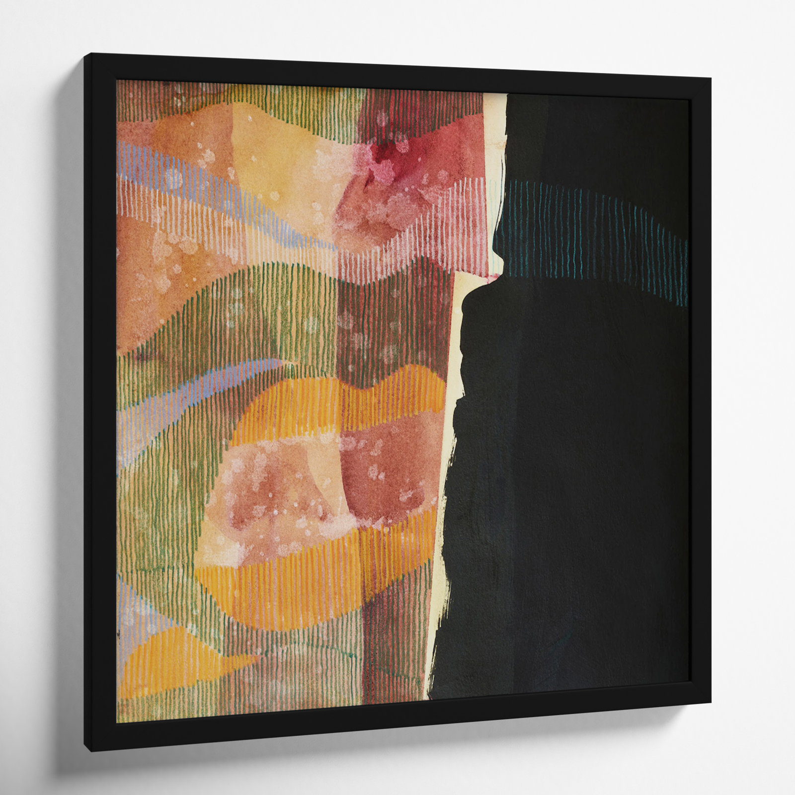 Delta Wave 1 by Jacques Pilon, Black Framed, 44" H x 44" W
