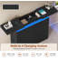 Commode 10 tiroirs avec lumière DEL et station de charge, noir