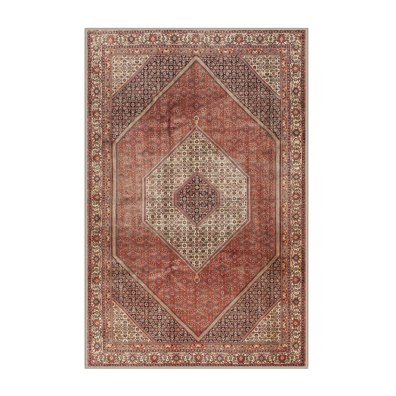 Tapis oriental rouge / ivoire / brun, Rectangle 5 pi x 7 pi