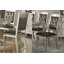 Ensemble de 2 chaises de salle à manger capitonnées de luxe avec des accents argentés