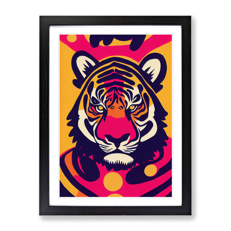 Tiger Abstract - Framed Print, Black Framed, 64cm H x 46cm W x 2cm D