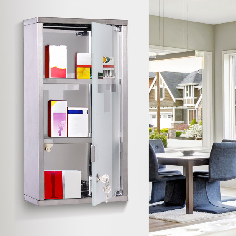 Isaurinda 25mm W 48mm H Surface Framed Medicine Cabinet Mirror 2 Fixed