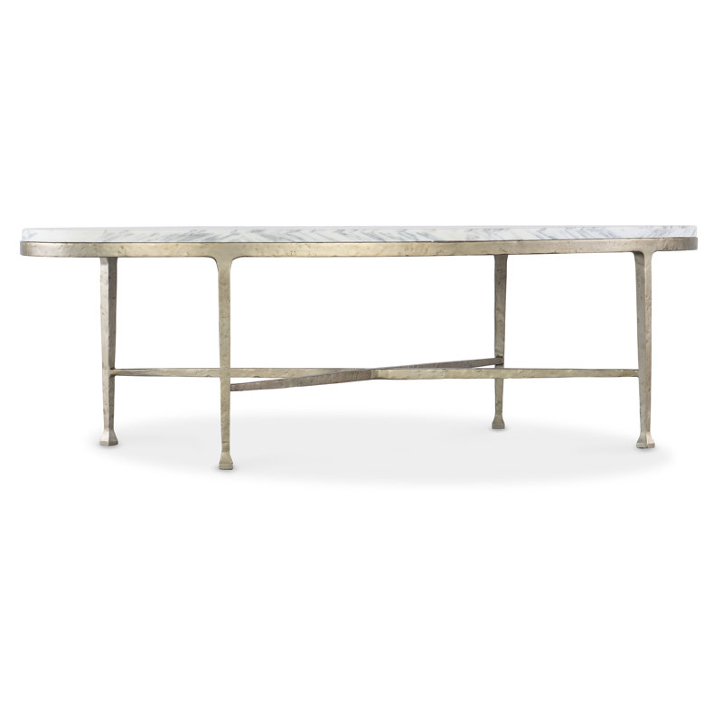 Cora Coffee Table, 16" H x 54" L x 28" W, White/Gray