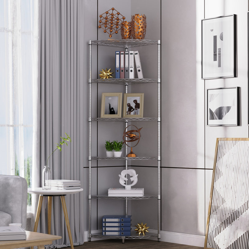 Étagère Luchezar H 72,1 po x l 18,1 po x P 18,1 po, Chrome