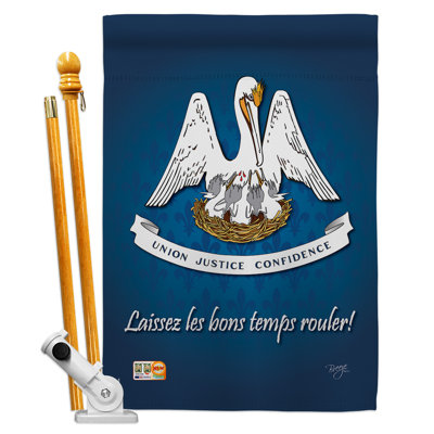 Breeze Decor 2-Sided Polyester 40 x 28 in. Flag set