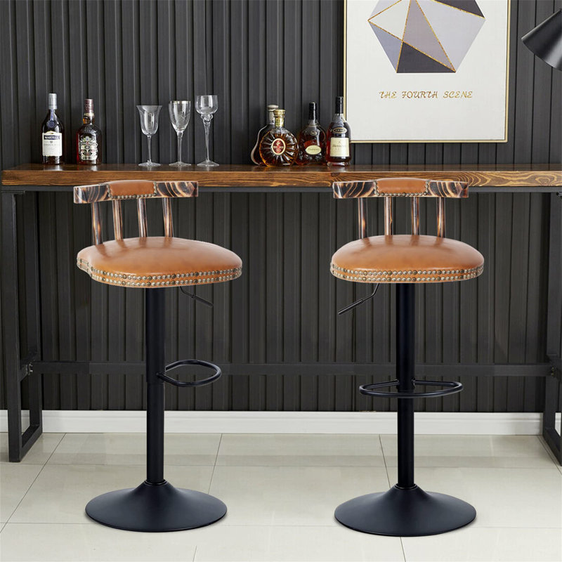 Swivel Upholstered Adjustable Height Counter Stool