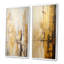 Ensemble de 2 décorations murales abstraites modernes Skycraper Golden-1904130494-1904130493