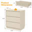 Grand ensemble de 2 commodes à 3 tiroirs, table de chevet moderne pour chambre à coucher, table de chevet large avec système coulissant dissimulé, commode en bois pour le salon, vestibule, beige