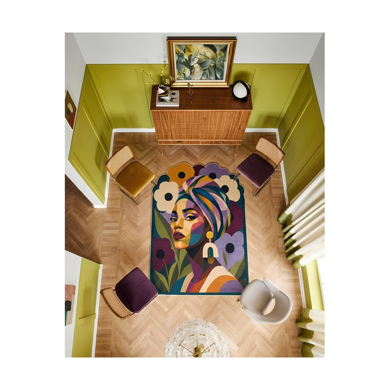 Tapis noir tissé lavable Mosso, 3'11" x 5'11"