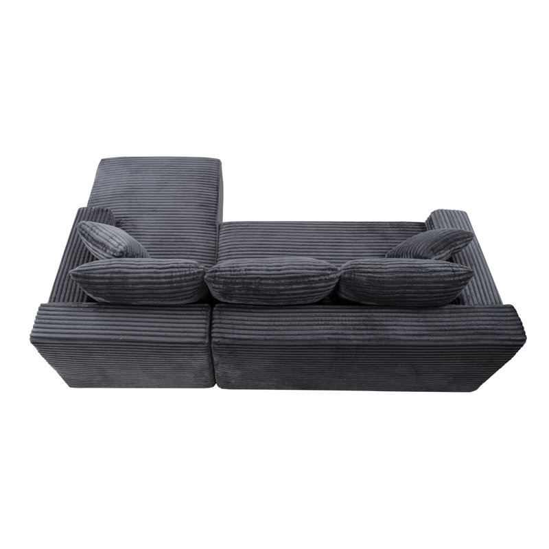 Compression Cloud Sectionals, Corduroy Modern L Shape Chaise For Home
