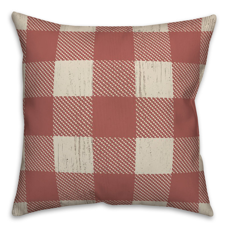 Checkered Throw Pillow, Red