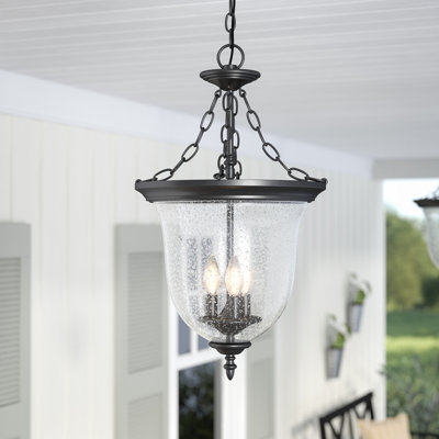Luminaire suspendu d'extérieur 3 lumières H 25,5 po Leiding
