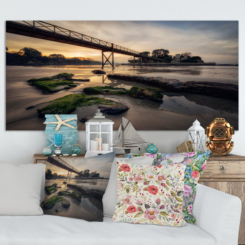 Pont Santa Cruz De Oleiros - photographie sur toile, H 16 po x l 32 po x P 1 po, Toile tendue