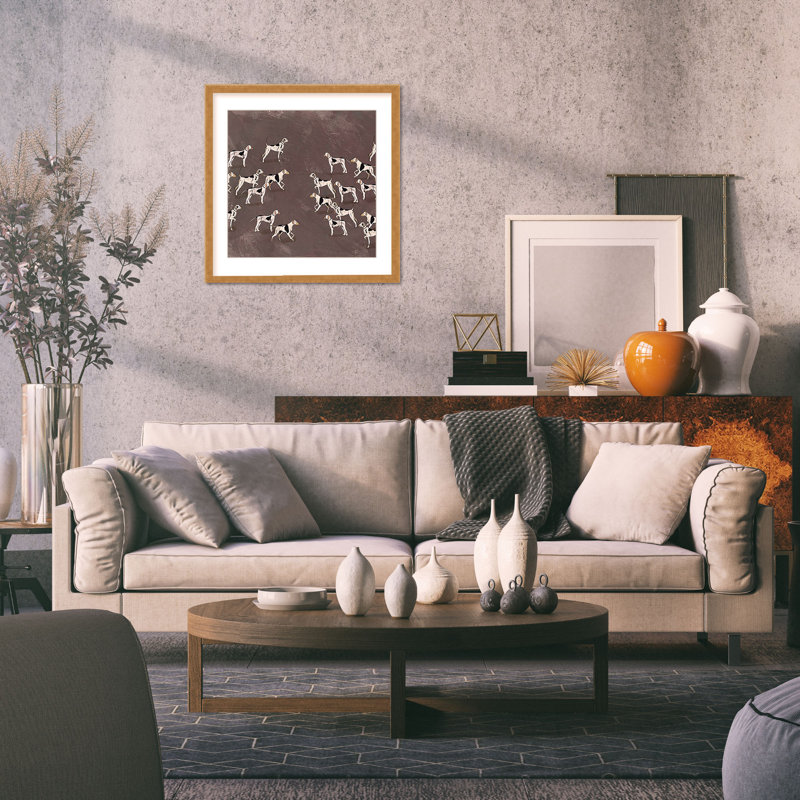 Nature Inspired Modern Ensemble: Sleek Hound Soirée, 48" H x 48" W, Wrapped Canvas, Does Not Apply