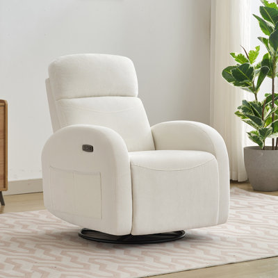 Fauteuil inclinable électrique berçant en tissu Delba