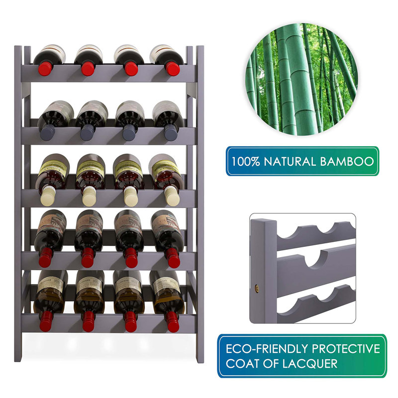 Bertu Wine Bottle Rack, Grey