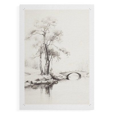 Paysage rétro III - impression sur toile seulement - non encadrée