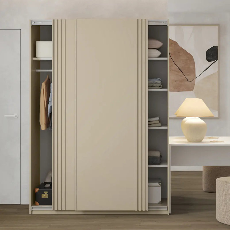 Manufactured Wood Wardrobe, Beige