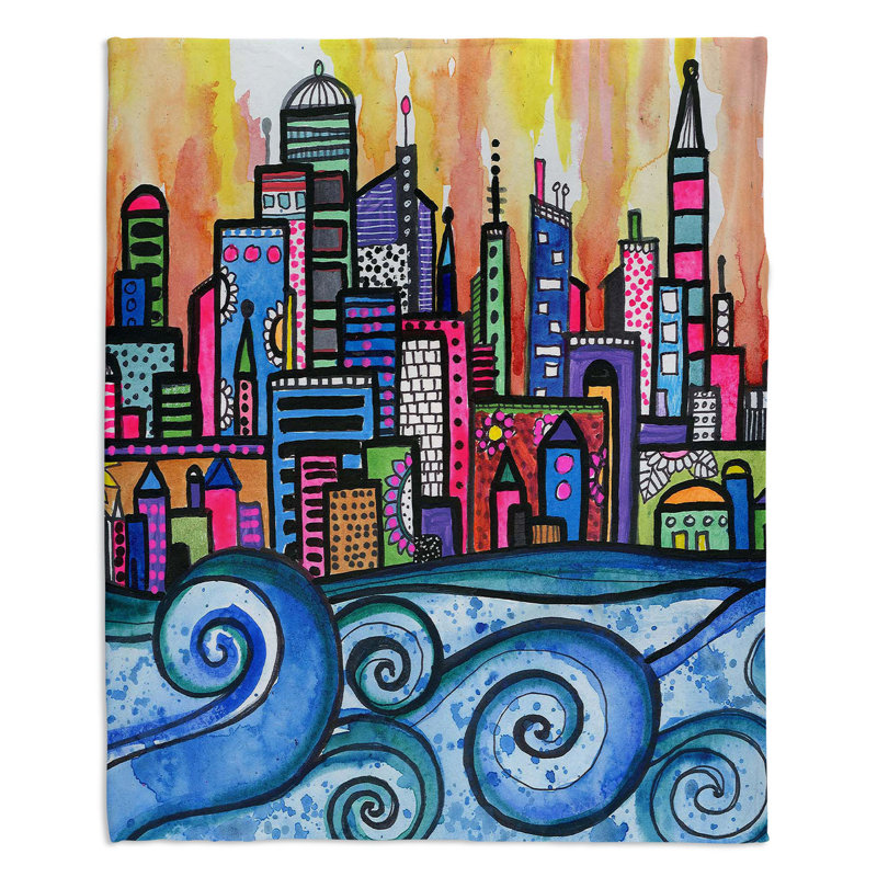  Jeté Summer Skyline, l 51 po x L 60 po
