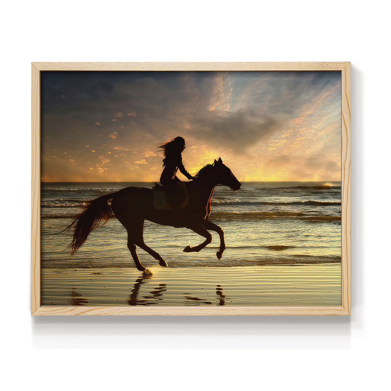 Wave Runners V -Framed Print - Restickable, Naturel, H 11 po x l 14 po